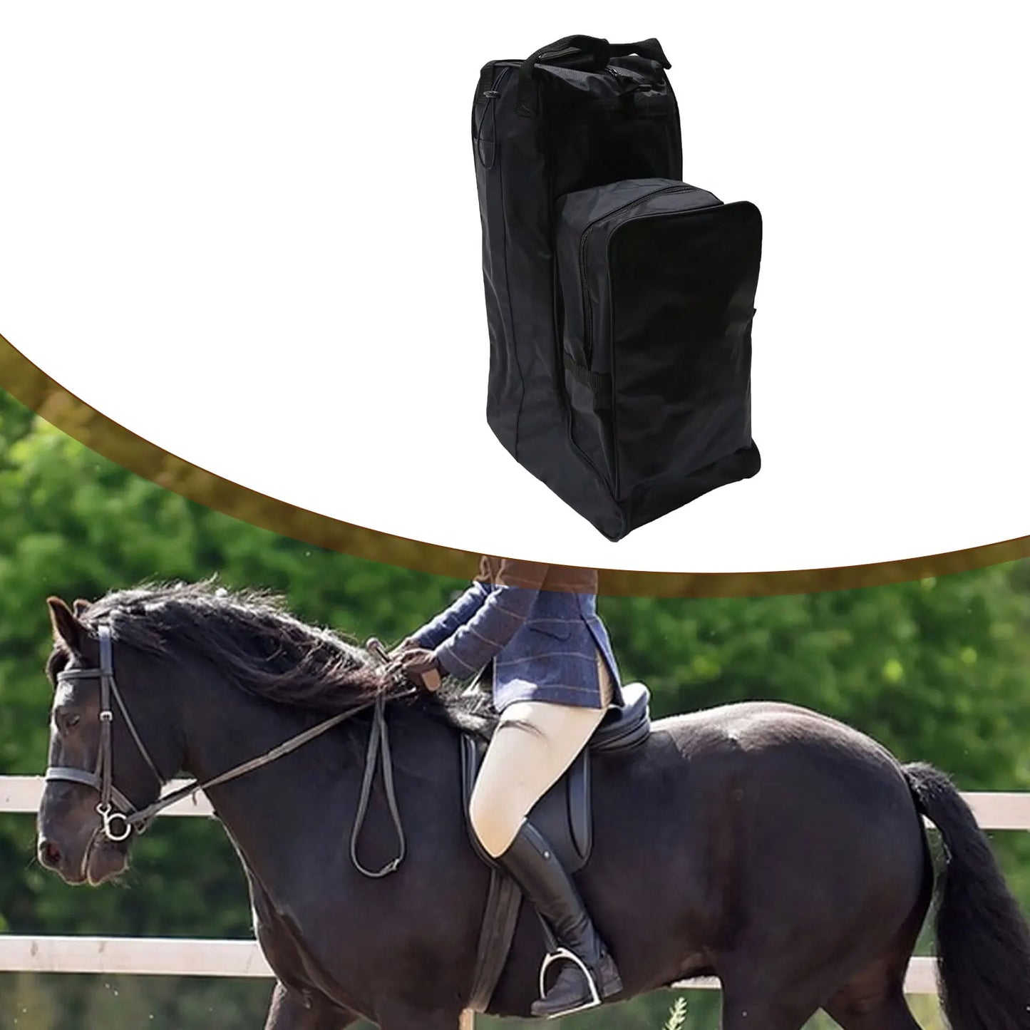 Equestrian Pack Equipment Protection for Horse Riding Tall Boot Bag Carry Pouch for Horsewhip Competition Knight Boots Tour Trip