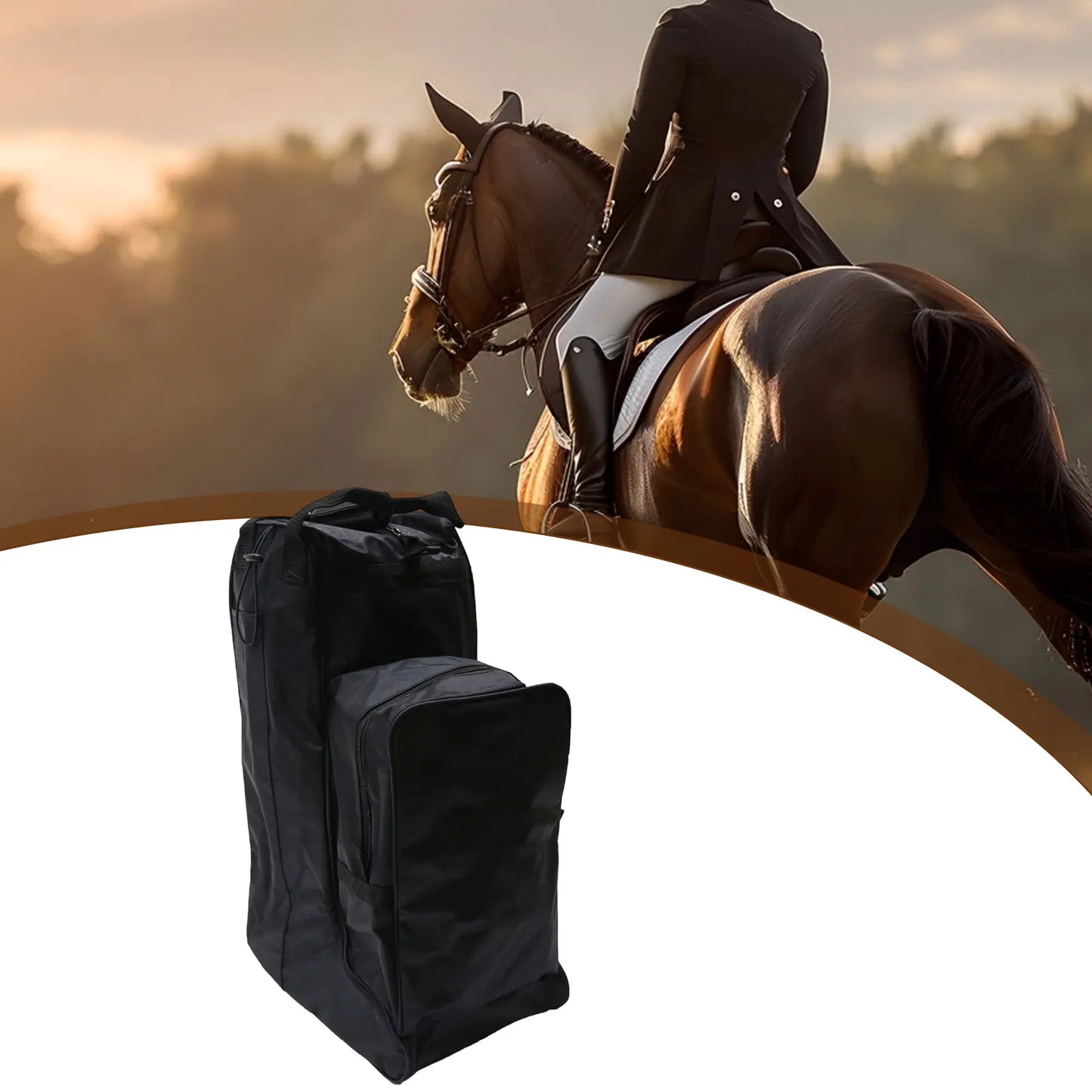 Equestrian Pack Equipment Protection for Horse Riding Tall Boot Bag Carry Pouch for Horsewhip Competition Knight Boots Tour Trip