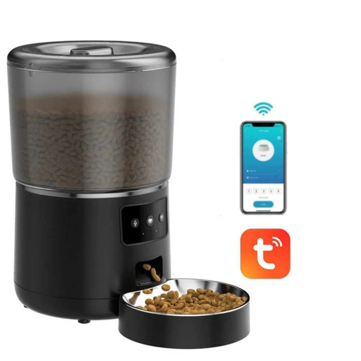 NPET 4L Automatic smart pet feeder for cats & dogs multiple pets with stainless steel bowl Customize healthy food 1-9 portions