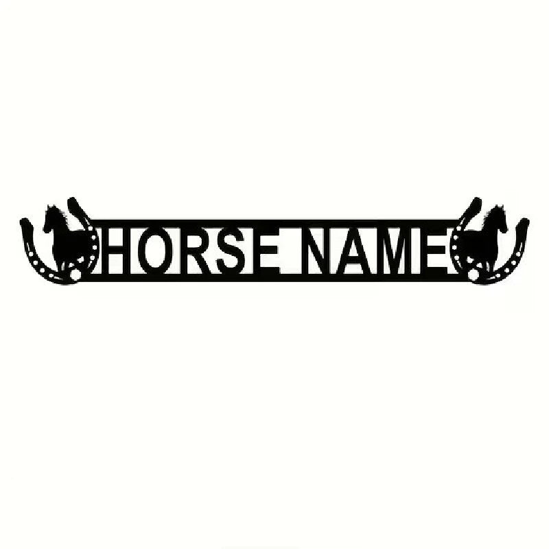 Customizable Horse Surname Iron Sign, Personalized Horseshoe Name Wall Art Gift, Multi-Functional Hanging Decor, Yard Decoration