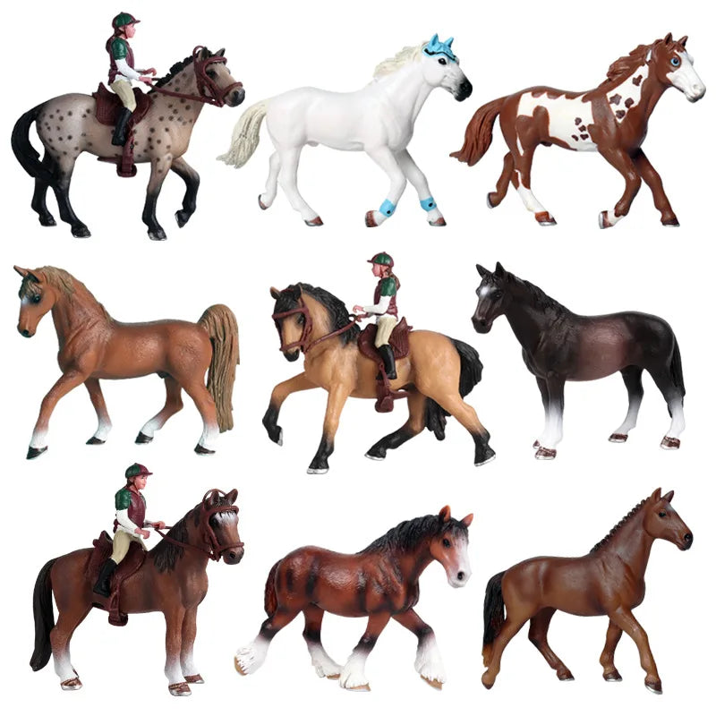 Miniature Horse Cowboy Stud Farm Stable Horseman Action Figures Animal Model Appaloosa Harvard Hannover Clydesdale Quarter Horse and more
