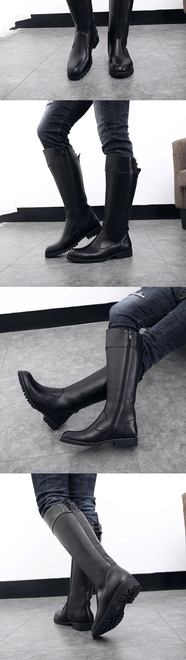 Horse Riding Boots Male Microfiber Leather Rider Boots Equestrian Equipment Boots For Summer Winter Outdoor Sports