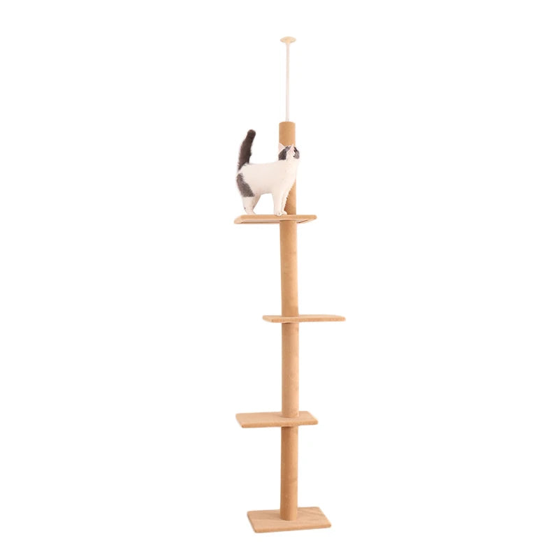Adjustable Floor-to-Ceiling Vertical Cat Tree Tower Stable Tall Cat Climbing Tree Cat Kittens Cat Toy Suitable for Indoor Cats