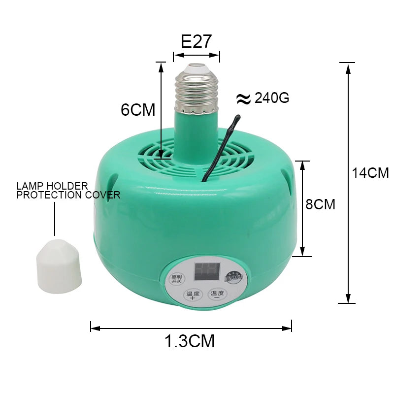 Pet Heating Lamp Animal Warm Light Chicken Thermostatic Temperature Controller Heater Reptile Box Heating lamp 220V 300W