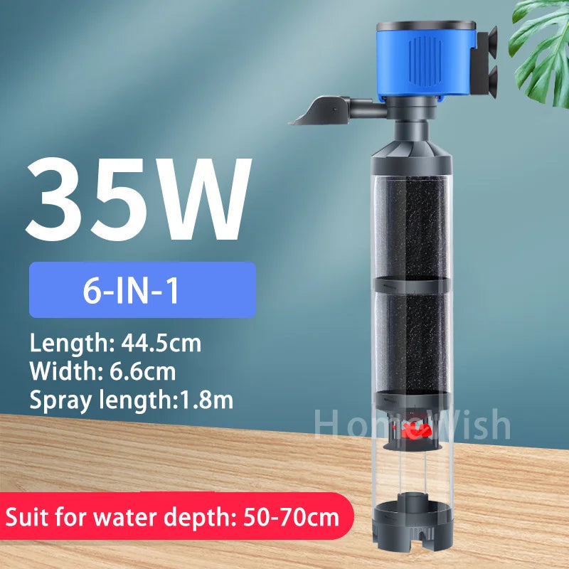 Quiet Fish Tank Built-in Water Filter Circulating Pump Fecal Separation Collector Oxygenation Pump Aquarium Pumping 110V 220V
