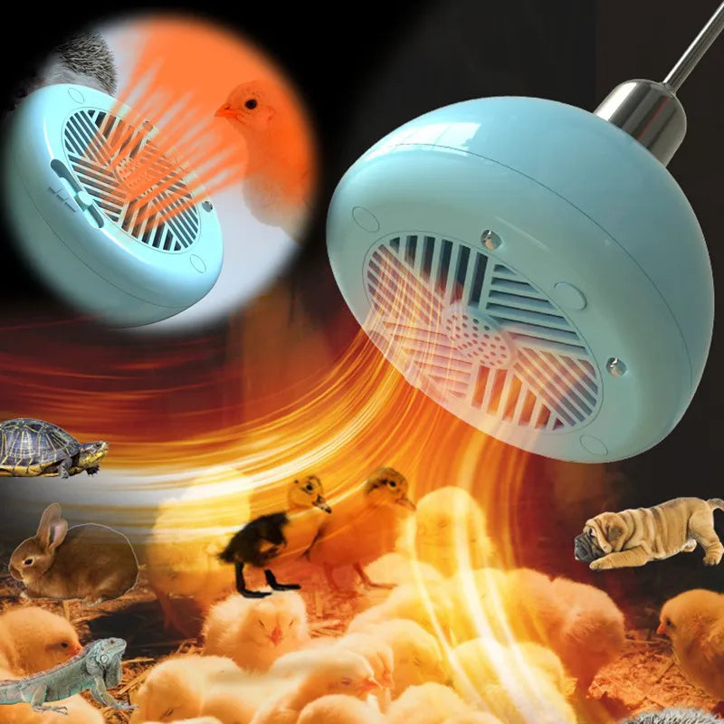 Pet Heating Lamp Animal Warm Light Chicken Thermostatic Temperature Controller Heater Reptile Box Heating lamp 220V 300W