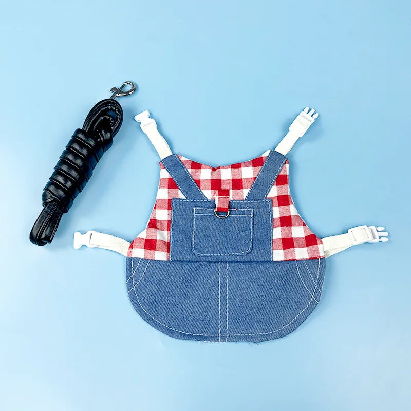Cute Bunny Vest Harness Outdoor Leash Set Rabbit Clothing Suit Small Pet Ferret Hamster Small Animal Clothes for Walking
