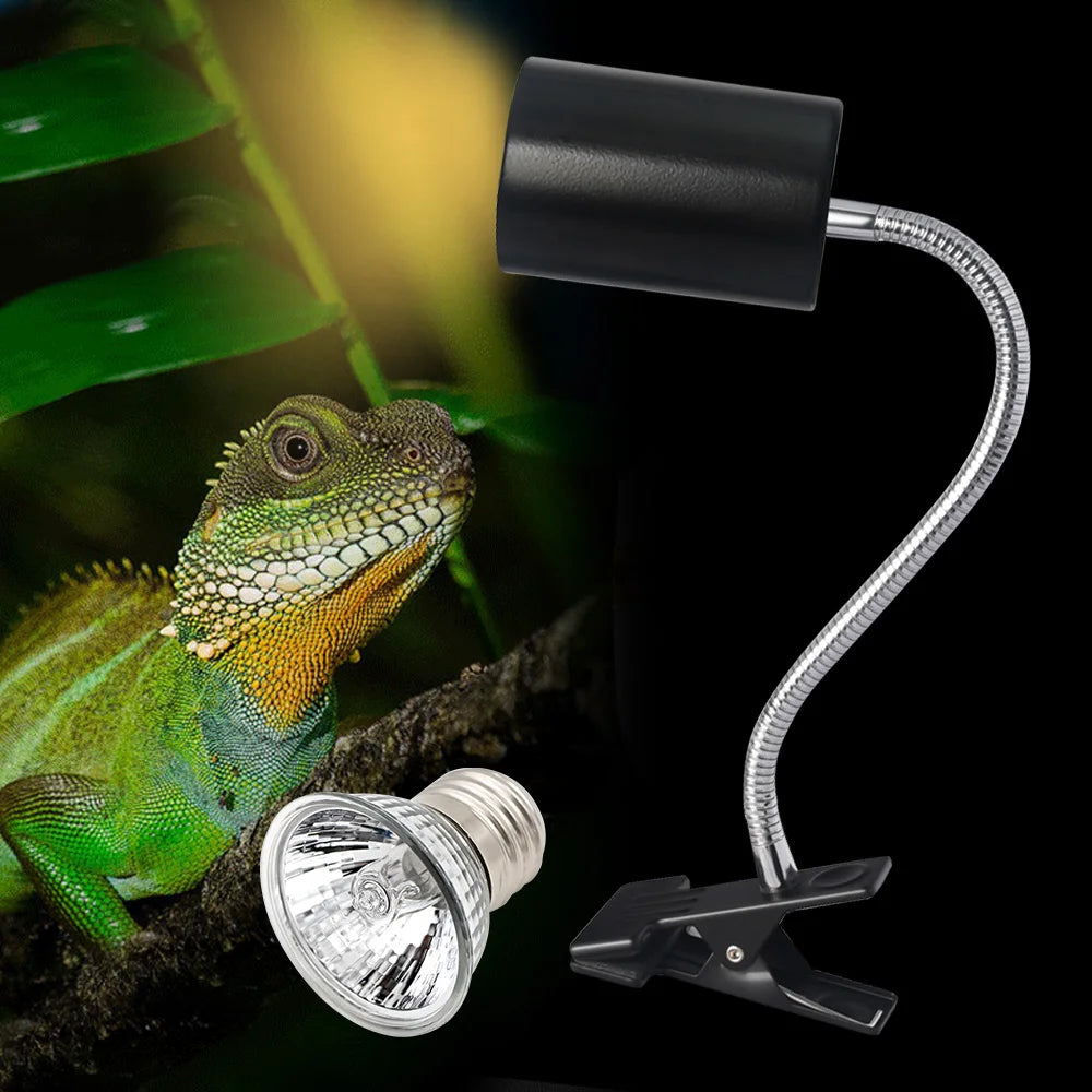 Reptile  Heat Lamp Bulb  Dimmable With Clip-on Dimmable UVA UVB Turtle Tortoises Basking Lights Timing Pet Amphibians Lizards Heating Bulb