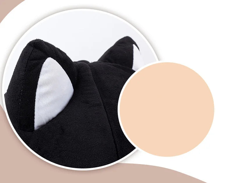 Warm Black Cat Shaped House/Bed For Cats Bed Cushion Sleeping Bag Mat Cat Accessories Pet  Bed Kennel