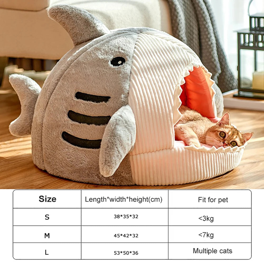 Enclosed Warm Cat Bed Portable Pet Beds Sweet Kittens Basket Cushion Cat Pillow Mat Tent Puppy Nest Cave Cats House