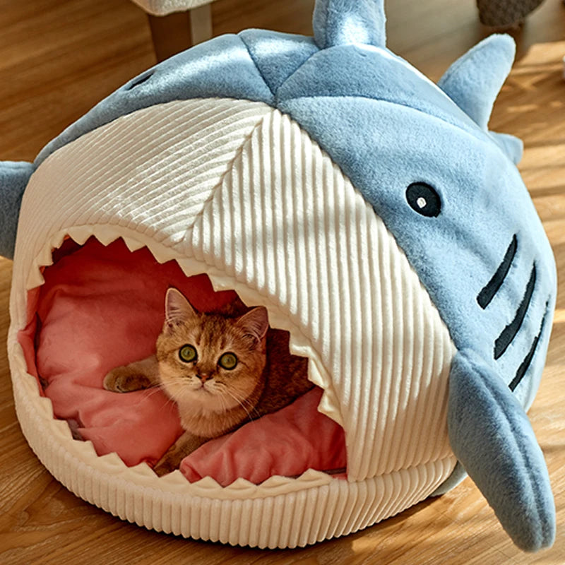Enclosed Warm Cat Bed Portable Pet Beds Sweet Kittens Basket Cushion Cat Pillow Mat Tent Puppy Nest Cave Cats House