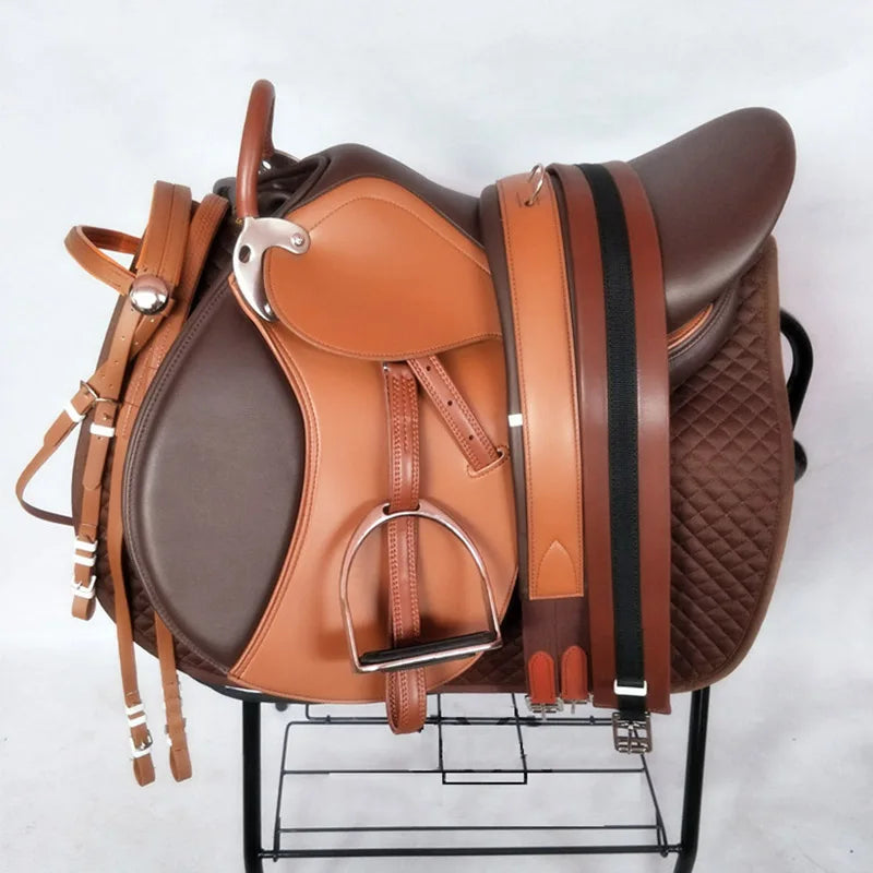 New Integrated Saddle Double Belly Large Pony Horse Riding Special Saddle
