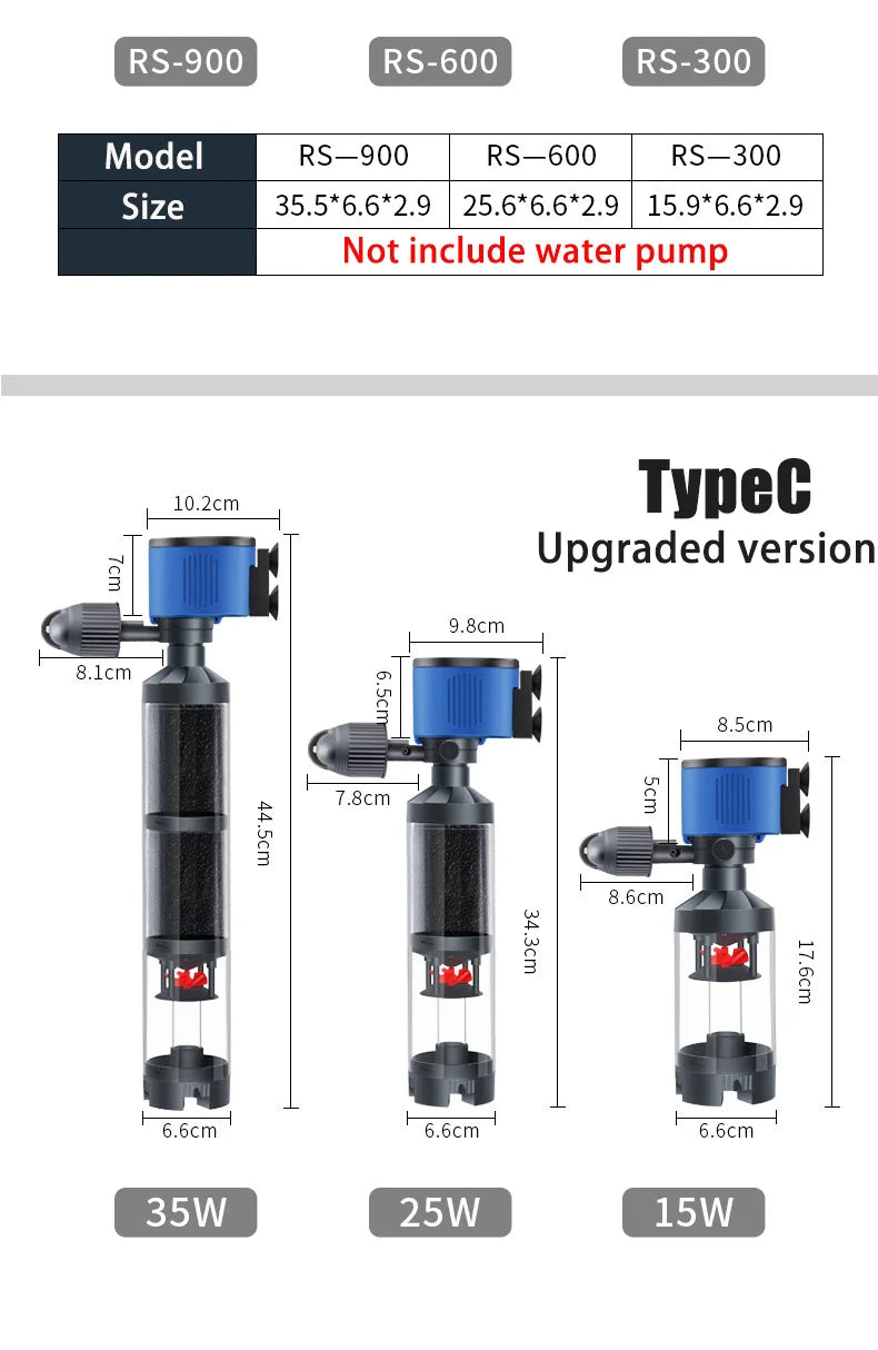 Quiet Fish Tank Built-in Water Filter Circulating Pump Fecal Separation Collector Oxygenation Pump Aquarium Pumping 110V 220V