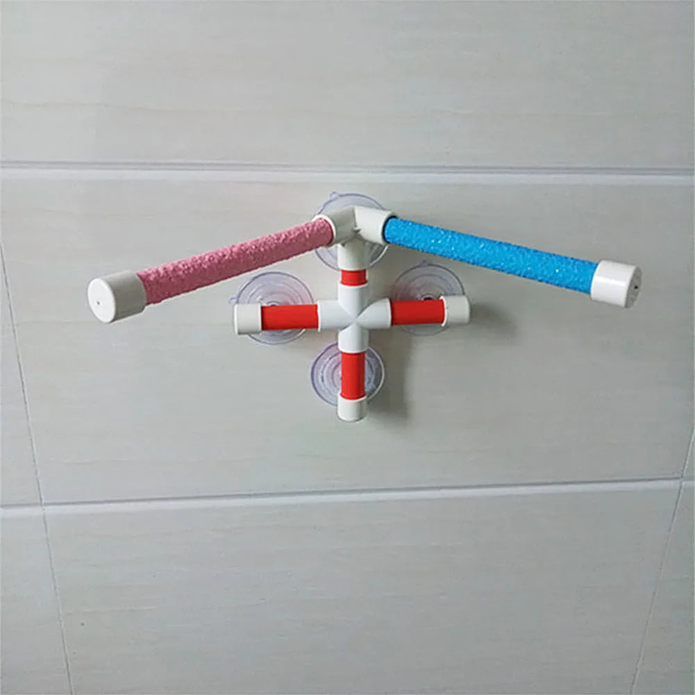 High Quality Parrot Bath Shower Standing Platform Rack Parrot Climbing and Biting Shower Perch Parakeet Bird Toy Random Color