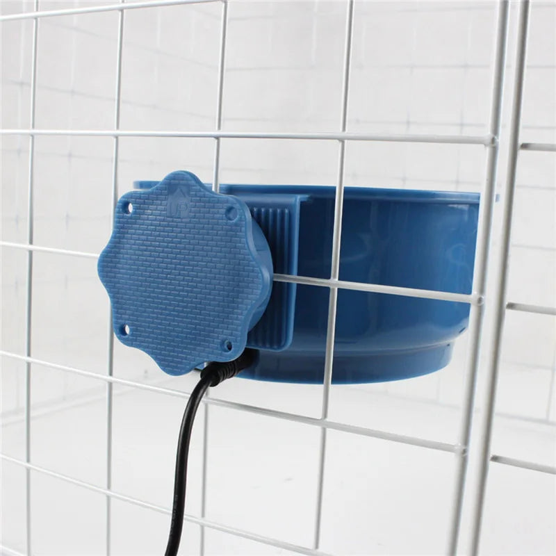 Winter Heating Suspended Pet Feeder Crate Bowl For Puppies Dogs Cat's Bowls Food Water Insulated Bowl Food Container For Cage