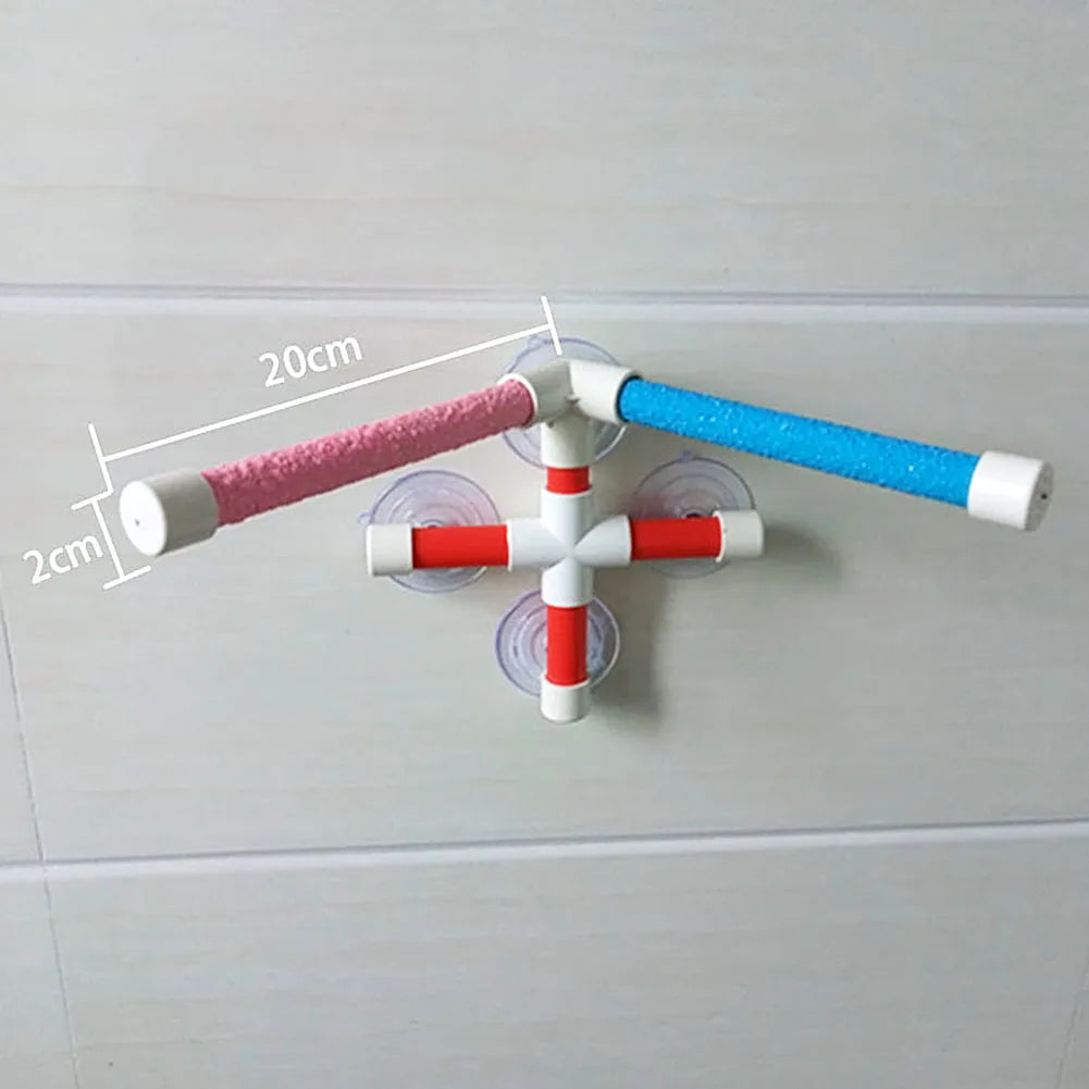 High Quality Parrot Bath Shower Standing Platform Rack Parrot Climbing and Biting Shower Perch Parakeet Bird Toy Random Color