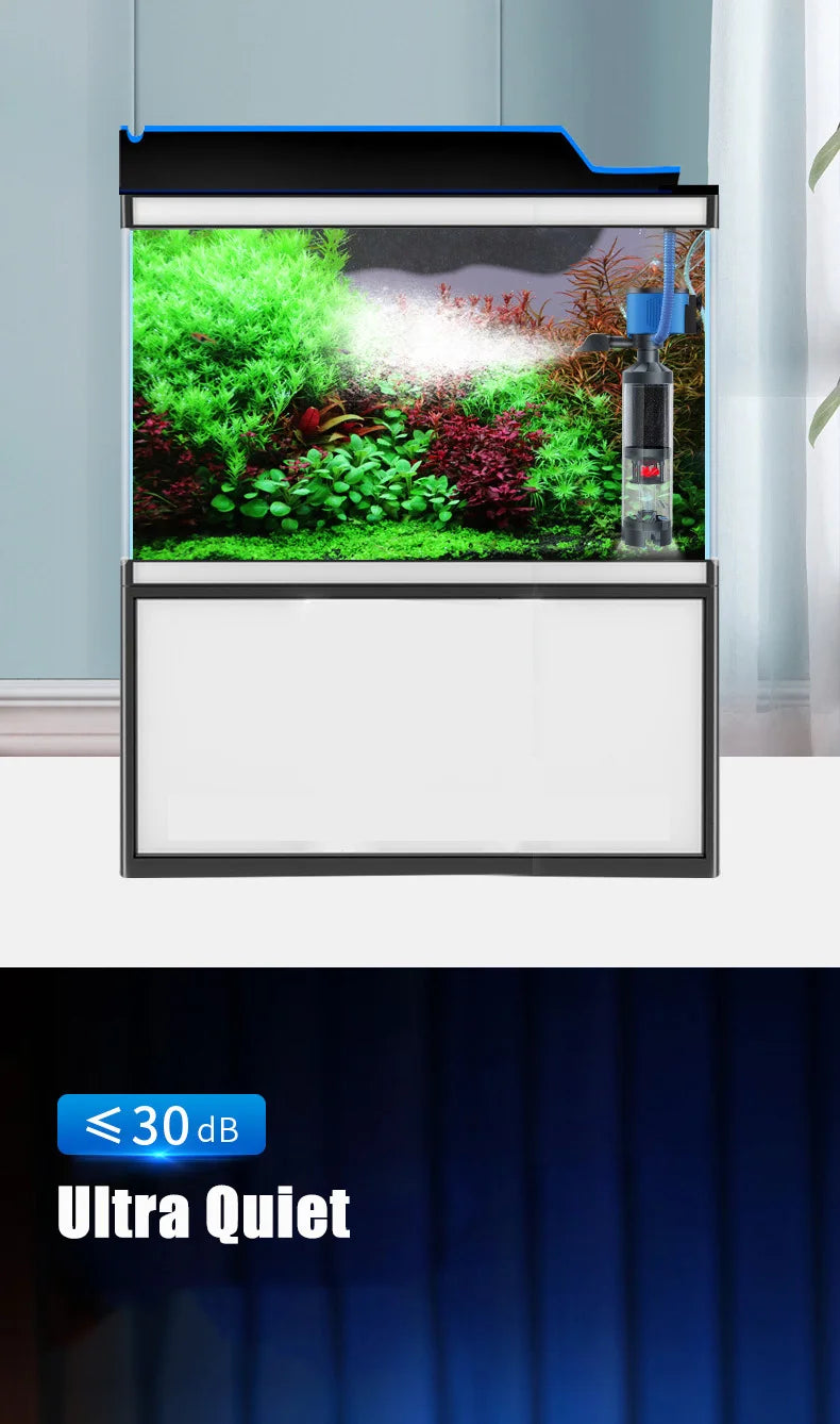 Quiet Fish Tank Built-in Water Filter Circulating Pump Fecal Separation Collector Oxygenation Pump Aquarium Pumping 110V 220V