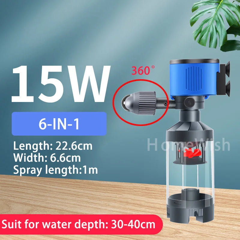 Quiet Fish Tank Built-in Water Filter Circulating Pump Fecal Separation Collector Oxygenation Pump Aquarium Pumping 110V 220V
