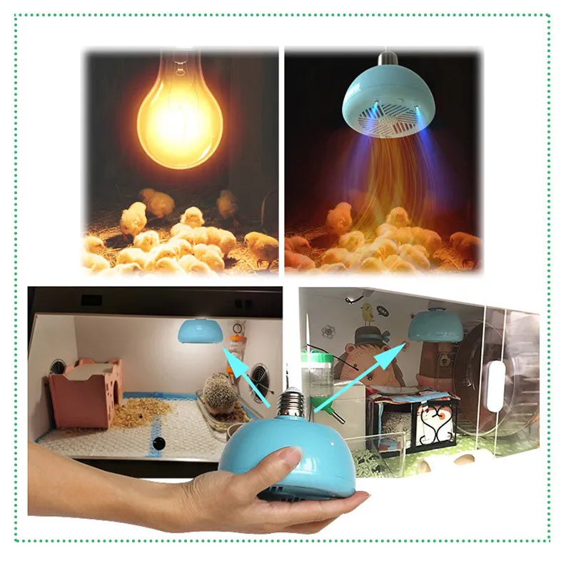 Pet Heating Lamp Animal Warm Light Chicken Thermostatic Temperature Controller Heater Reptile Box Heating lamp 220V 300W