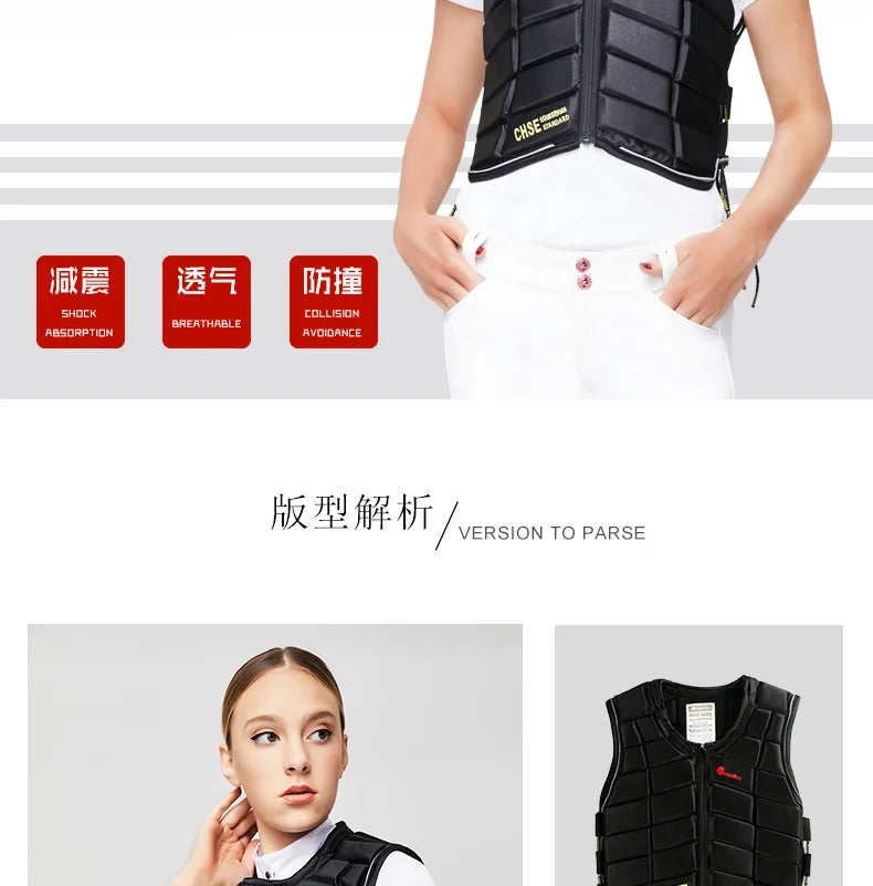 Cavesson Protective vest Thickened equestrian armor Equestrian riding safety body protector horse riding vest equestrian body armor