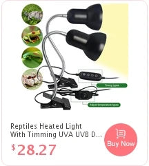 Reptile  Heat Lamp Bulb  Dimmable With Clip-on Dimmable UVA UVB Turtle Tortoises Basking Lights Timing Pet Amphibians Lizards Heating Bulb