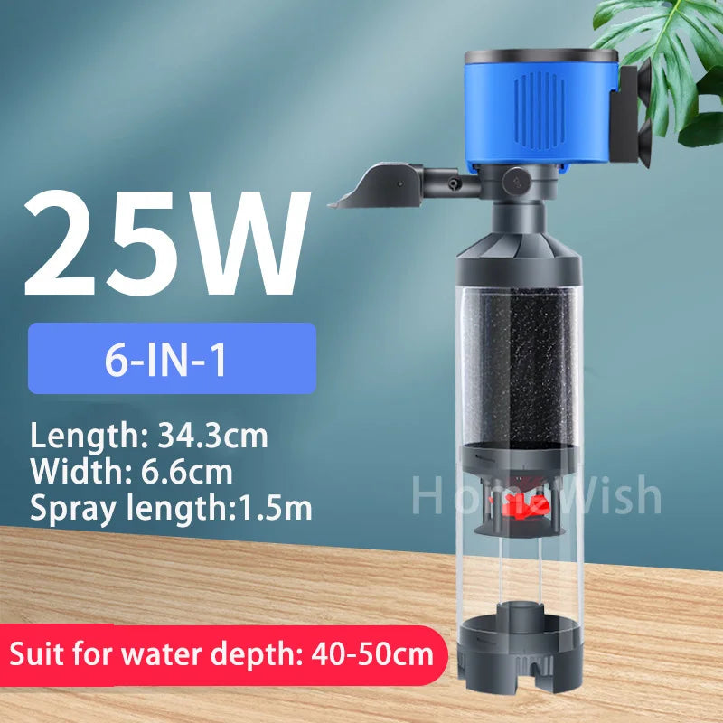 Quiet Fish Tank Built-in Water Filter Circulating Pump Fecal Separation Collector Oxygenation Pump Aquarium Pumping 110V 220V