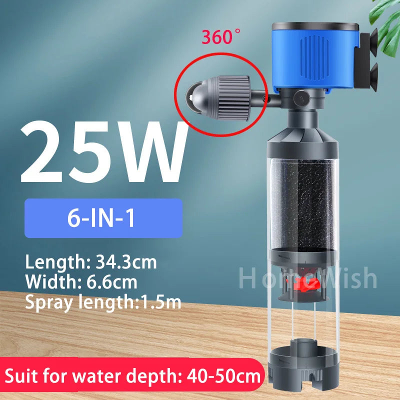 Quiet Fish Tank Built-in Water Filter Circulating Pump Fecal Separation Collector Oxygenation Pump Aquarium Pumping 110V 220V