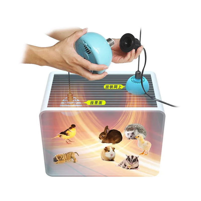 Pet Heating Lamp Animal Warm Light Chicken Thermostatic Temperature Controller Heater Reptile Box Heating lamp 220V 300W