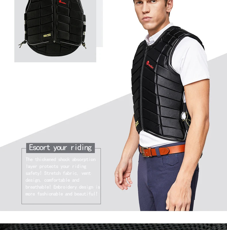 Cavesson Protective vest Thickened equestrian armor Equestrian riding safety body protector horse riding vest equestrian body armor