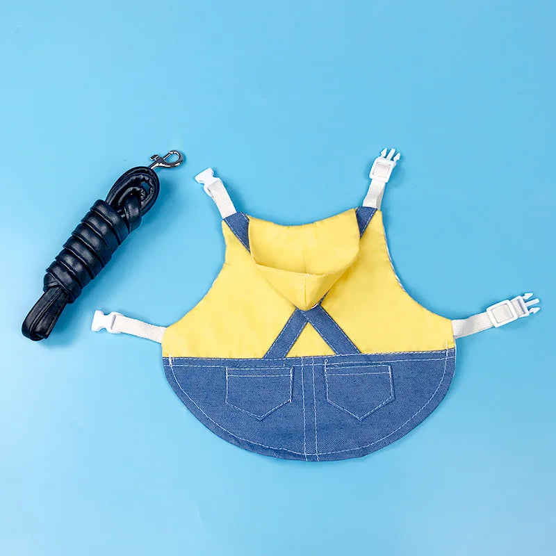 Cute Bunny Vest Harness Outdoor Leash Set Rabbit Clothing Suit Small Pet Ferret Hamster Small Animal Clothes for Walking