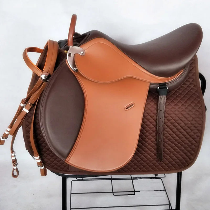 New Integrated Saddle Double Belly Large Pony Horse Riding Special Saddle