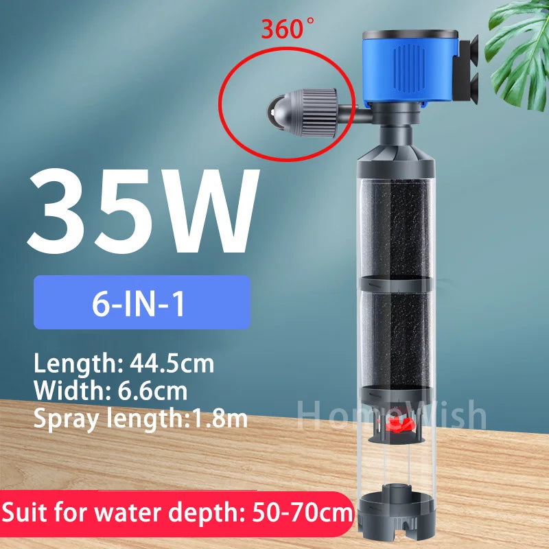 Quiet Fish Tank Built-in Water Filter Circulating Pump Fecal Separation Collector Oxygenation Pump Aquarium Pumping 110V 220V