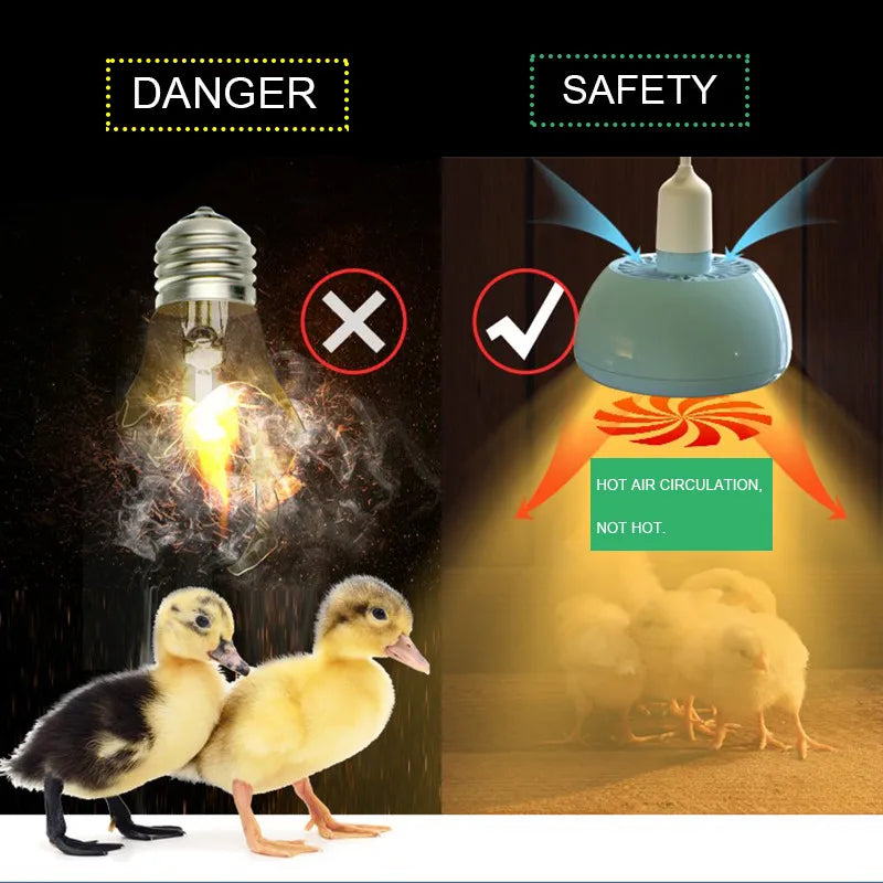 Pet Heating Lamp Animal Warm Light Chicken Thermostatic Temperature Controller Heater Reptile Box Heating lamp 220V 300W