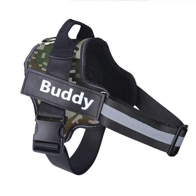 Dog Harness Reflective Breathable Adjustable Pet Harness For Dog Vest ID Custom Patch Outdoor Walking Dog Supplies