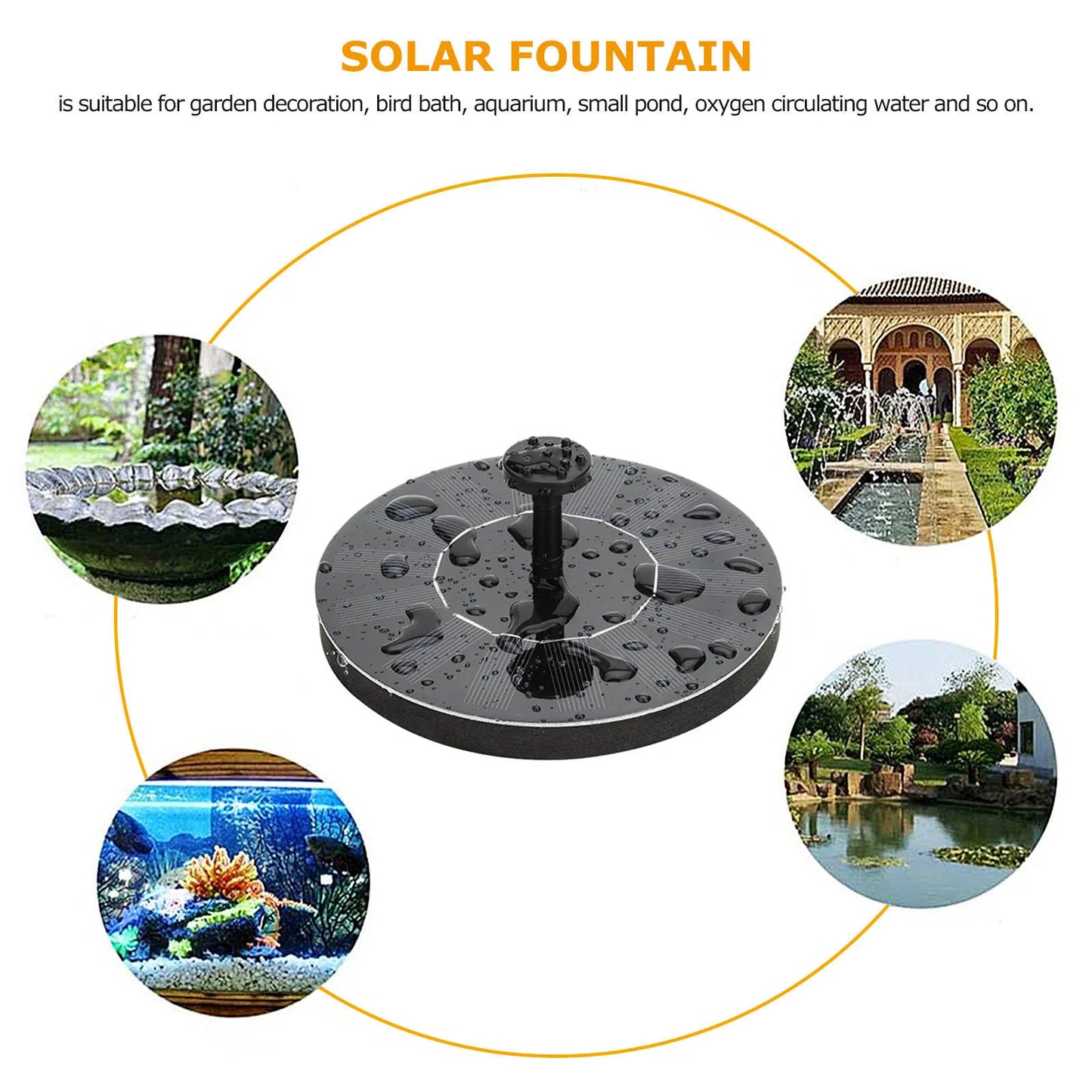 NEW Solar Water Fountain Pool Pond Waterfall Fountain Garden Decoration Outdoor Bird Bath Solar Powered Fountain Floating Water
