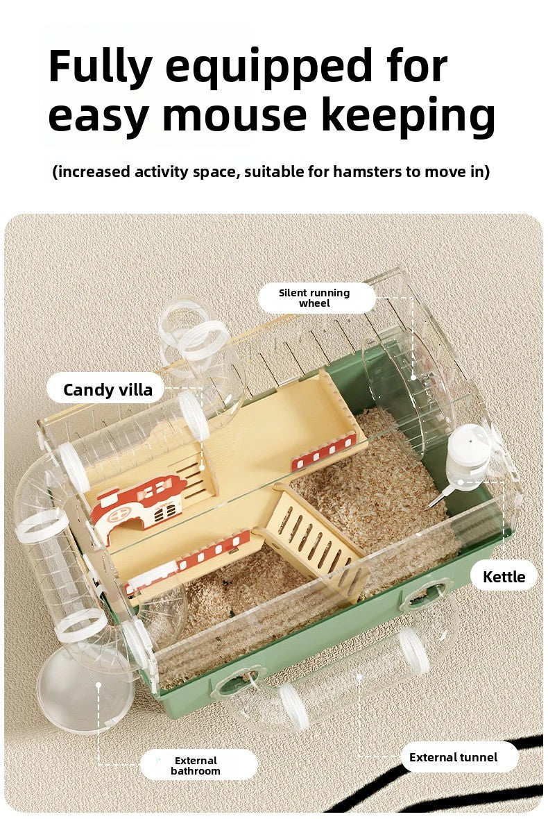 Transparent Acrylic Hamster House, with Tunnel,