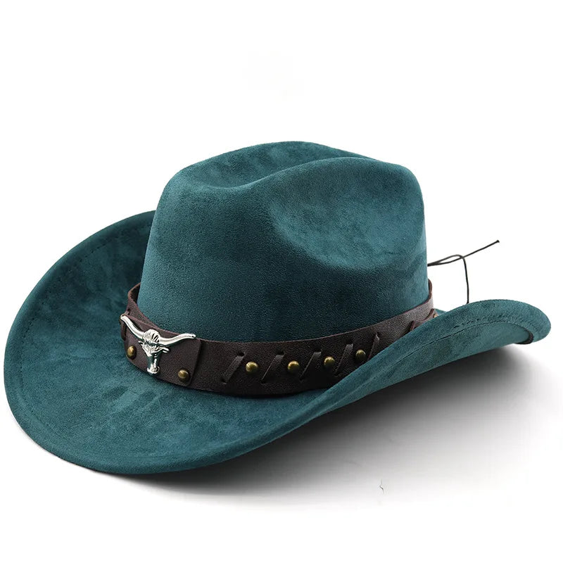 New Western Cowboy Hats Vintage Roll Brim Gentleman Cowgirl Jazz Hat Holidays Party Cosplay Hat