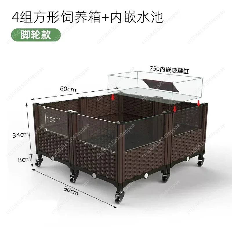 Turtle special ecological landscaping breeding tank breeding box household raising yellow edge turtle large extra large amphibians