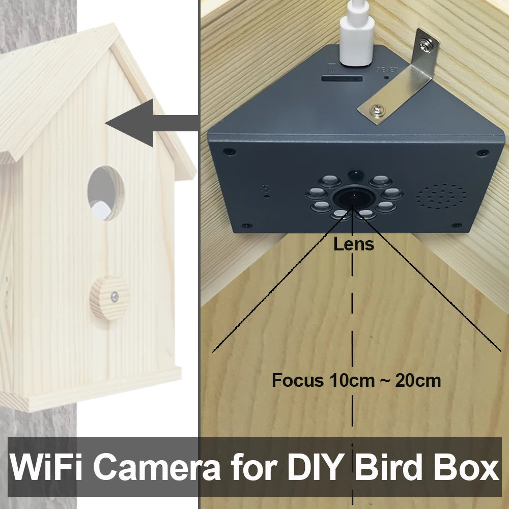 Tuya Smart Life WiFi HD Camera for Bird House Wireless APP Remote Live View Night Vision Plug-in Power Easy Install DIY Gift