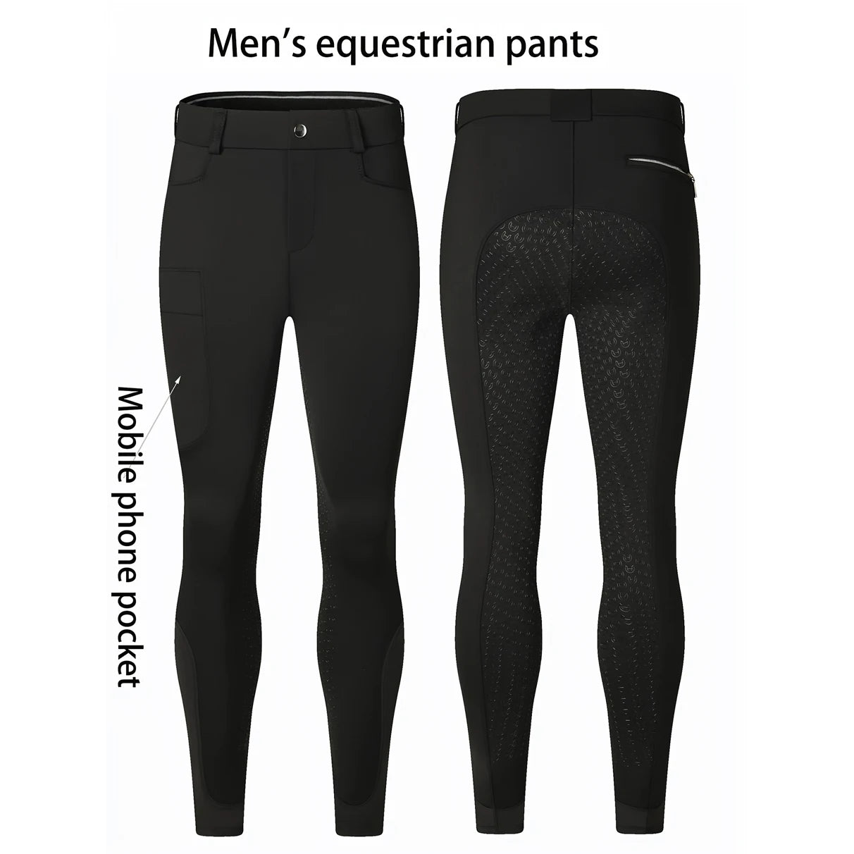 Professional Men's Equestrian Pants Full Silicone Anti-Slip Horse Riding Sports Pants Elastic Quick-Dry Horseback Riding Pants Men's