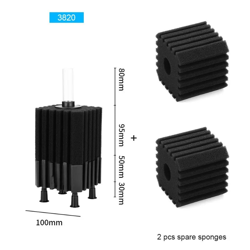 Big Aquarium Sponge Filter For Fish Tank Air Pump Skimmer Biochemical Sponge Filter With Media Ball Aquarium Bio Filter