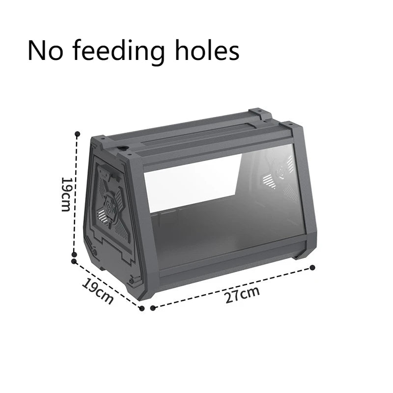 Reptile Terrarium Desktop Ecological Tank Escape-Proof Ventilated Habitat Breeding Box Mini Reptile Habitat for Gecko Snake Frog