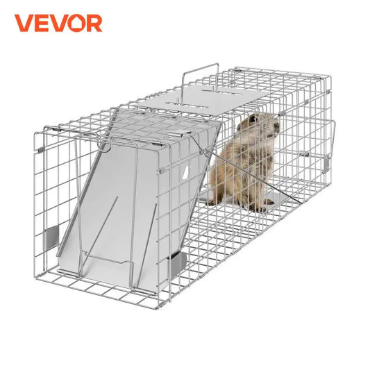 Live Animal Cage Trap Humane Cat Rodent Control Folding with Handle for Rabbits Stray Cats Squirrels Raccoons Groundhogs
