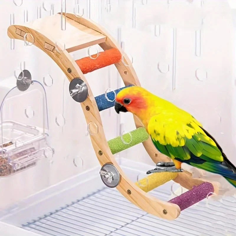 Parrot Ladder Toy Gnawing, Grinding Claws, Grinding Mouth Frosted Ladder Cloud Ladder Station Stick Climbing Platform