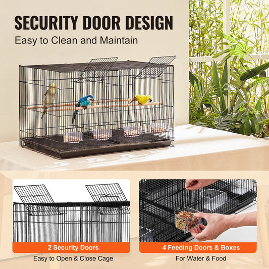 VEVOR 30Inch Flight Bird Cage Stackable Divided Small Animal Cage for All Kinds of Birds Pet Travel Birdcage with Handle and Perches