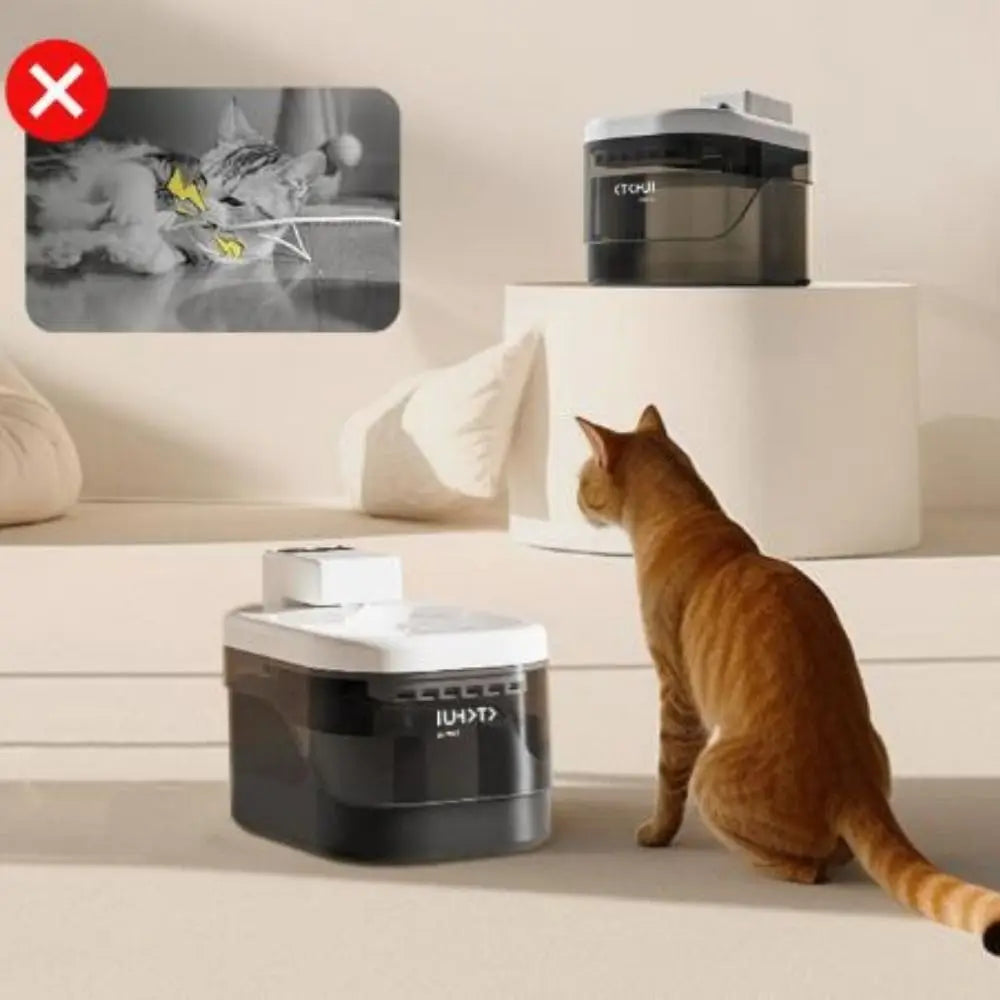 4Colors Cat Water Fountain 2500mA Ultra Quiet Wireless Battery Life Circulating Flowing Water 2L Intelligent Pet Dispenser