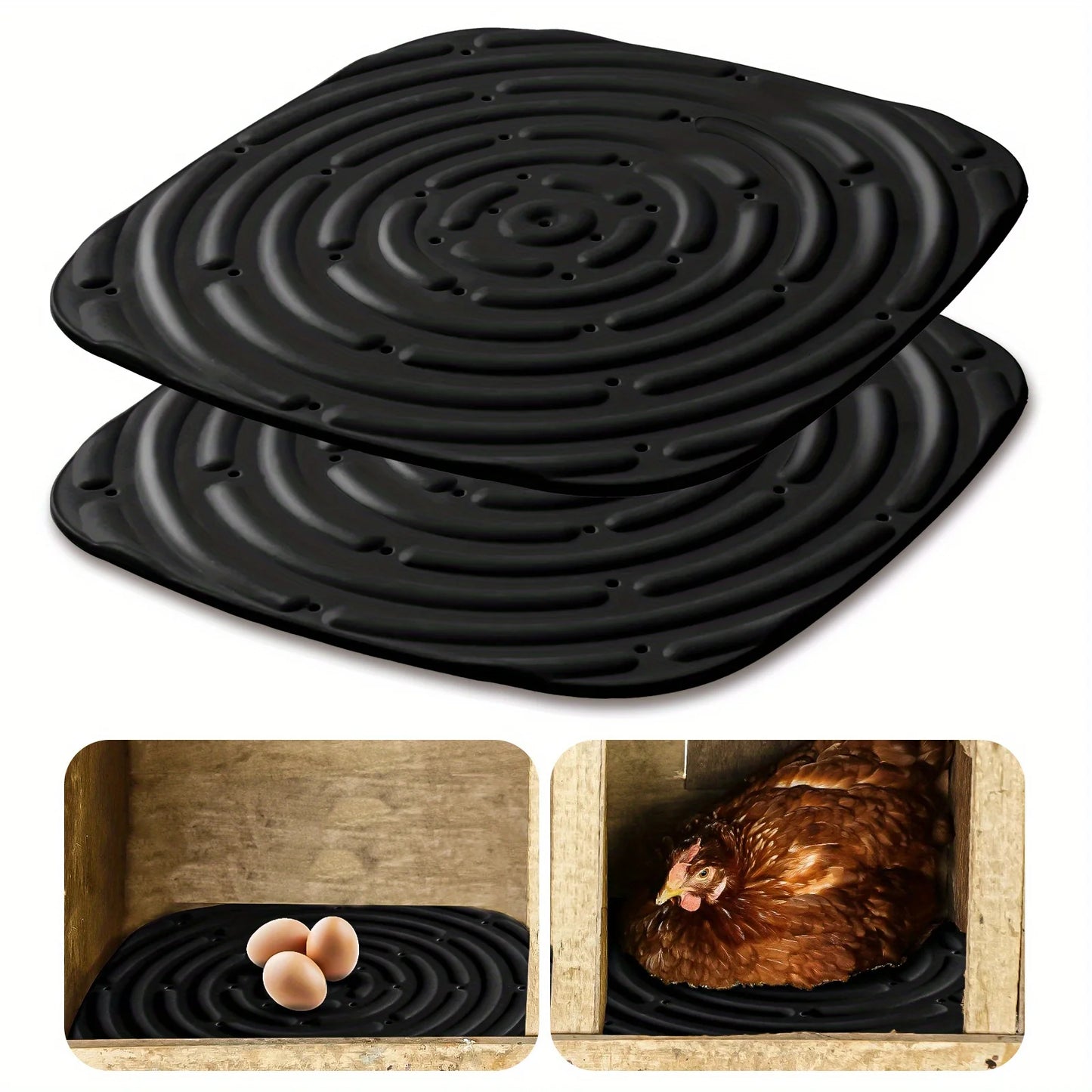 Soft & Durable 2pcs Washable Chicken Nesting Pads - Reusable Coop Liners for Portable Chicken Boxes