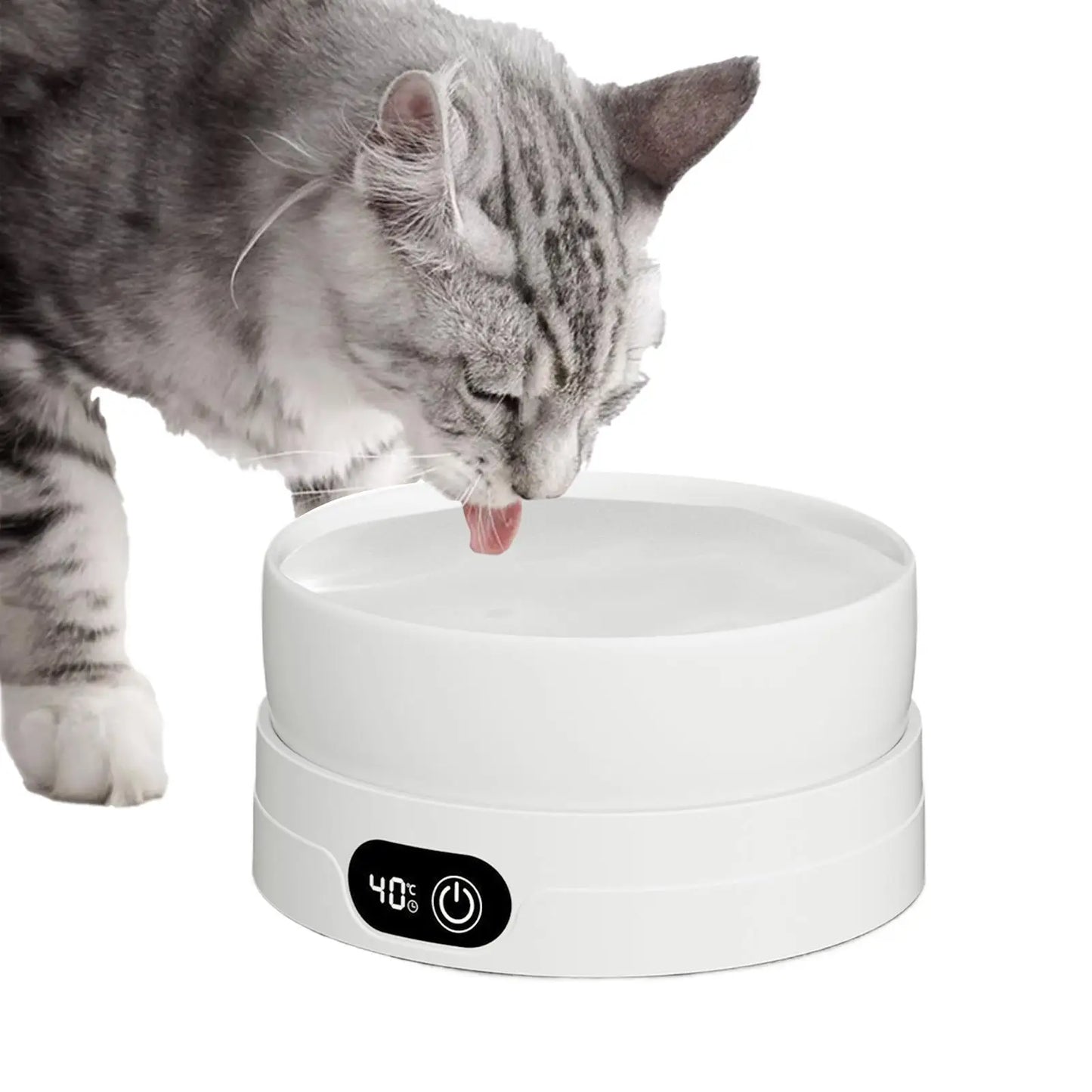 Heated Cat Dish 4 Temperature Settings Winter Pet Drinking Plate Thermal Heated Water Bowl for Chickens Ducks Birds Animals Dogs