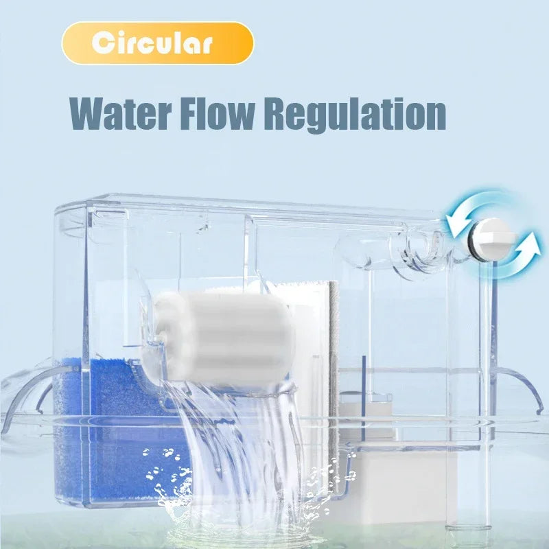 3-IN-1 Circular Fish Tank Filter ,Aquarium Hang on Filter, Water Purification, Waterfall Filter, Top Filter, Aquarium Accessories 4W