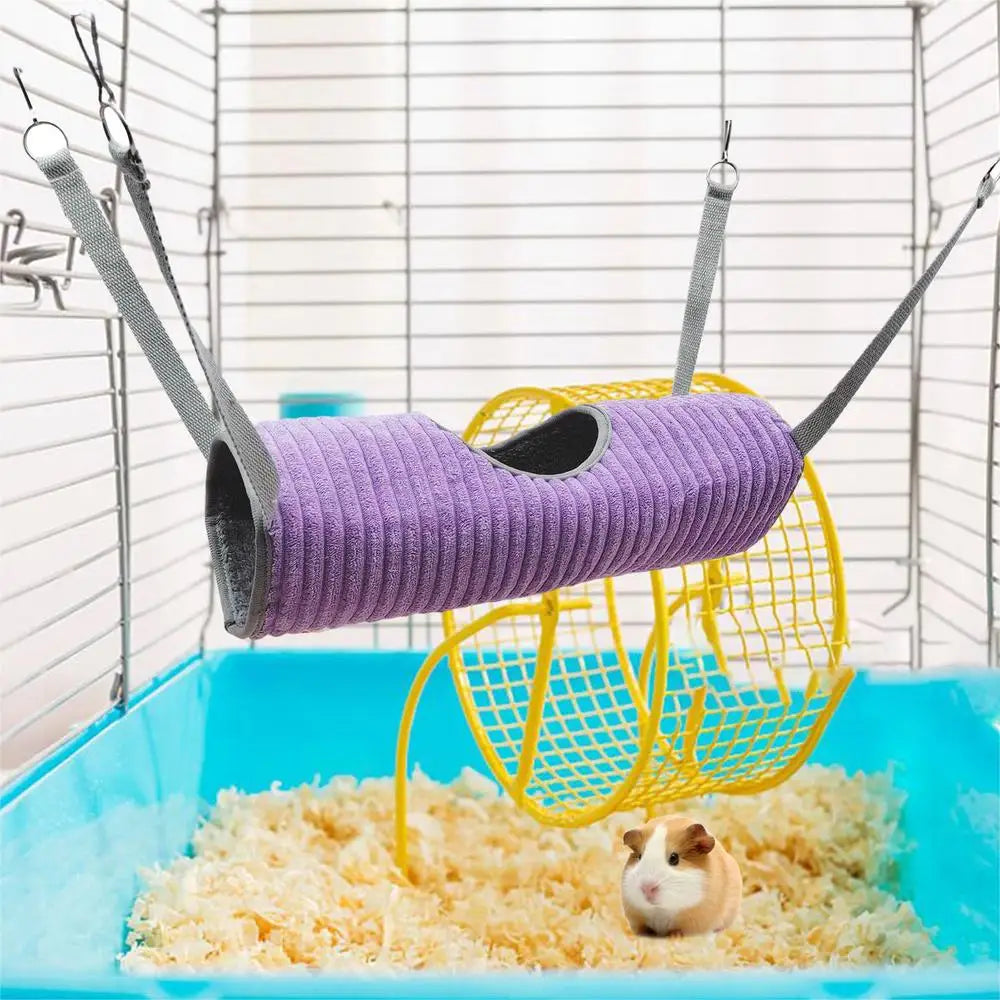 Ferret Hammock For Cage Small Animal Sleeping Bed Tunnel Hammock Small Pet Hammock Bed With Hooks & Ropes For Ferrets Hamsters